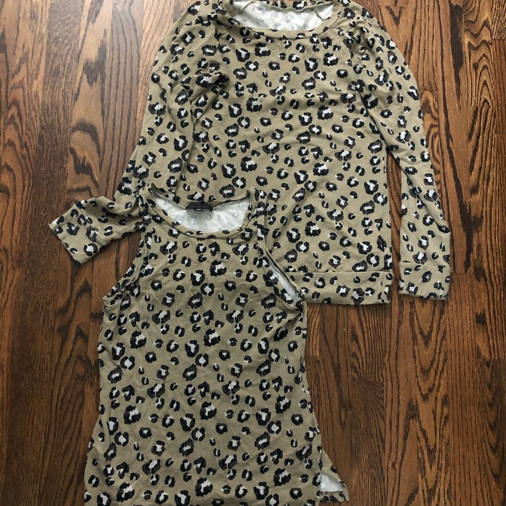 Saks leopard lounge top set size small